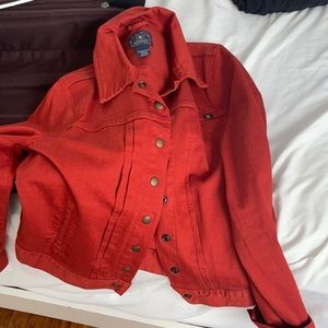 Lucky brand red denim jacket